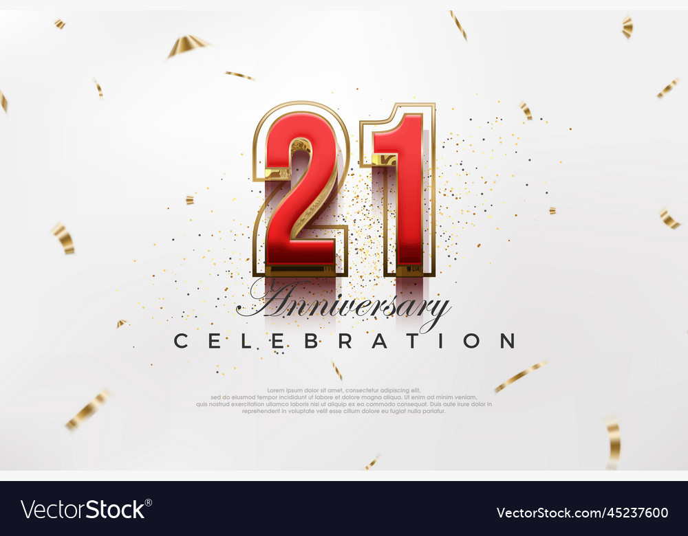 Modern 21st anniversary design with luxury Vector Image