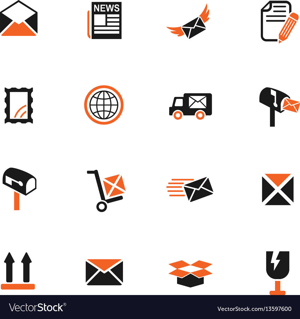 Post service icon set vector image Post service icon set