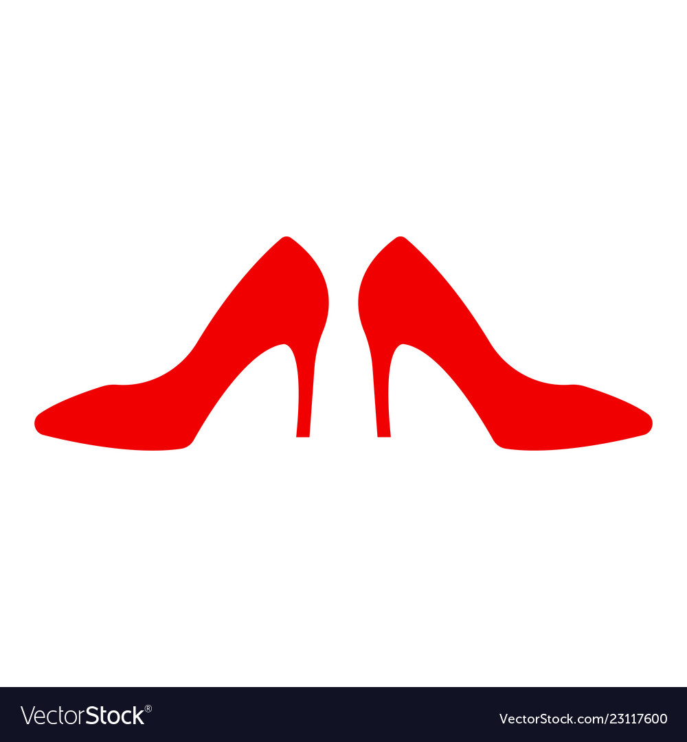 Shoe store label red on hill icon shop Royalty Free Vector