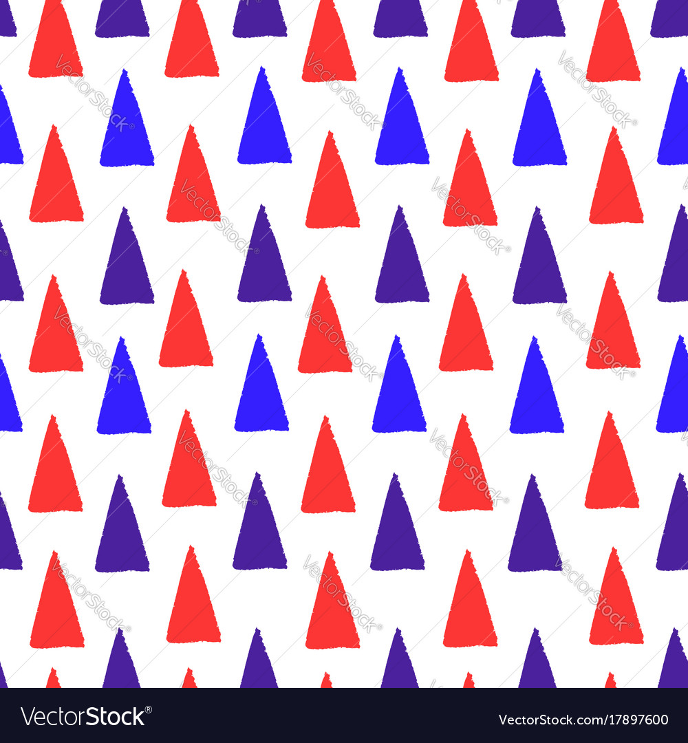 Triangular colorful hand drawn seamless pattern