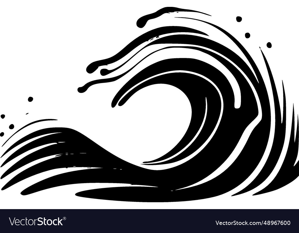 Wave - black and white Royalty Free Vector Image