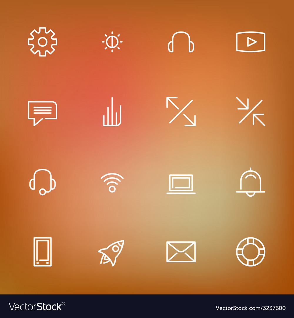 White thin line icons set for web and mobile