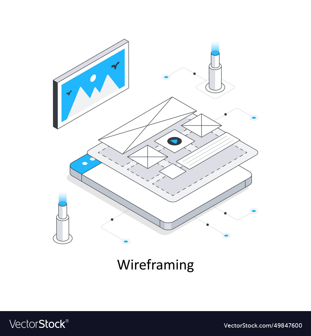 Wireframing isometric stock eps file