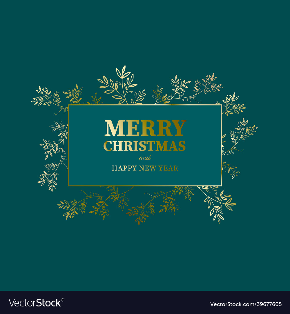 Elegant merry christmas and new year card Vector Image