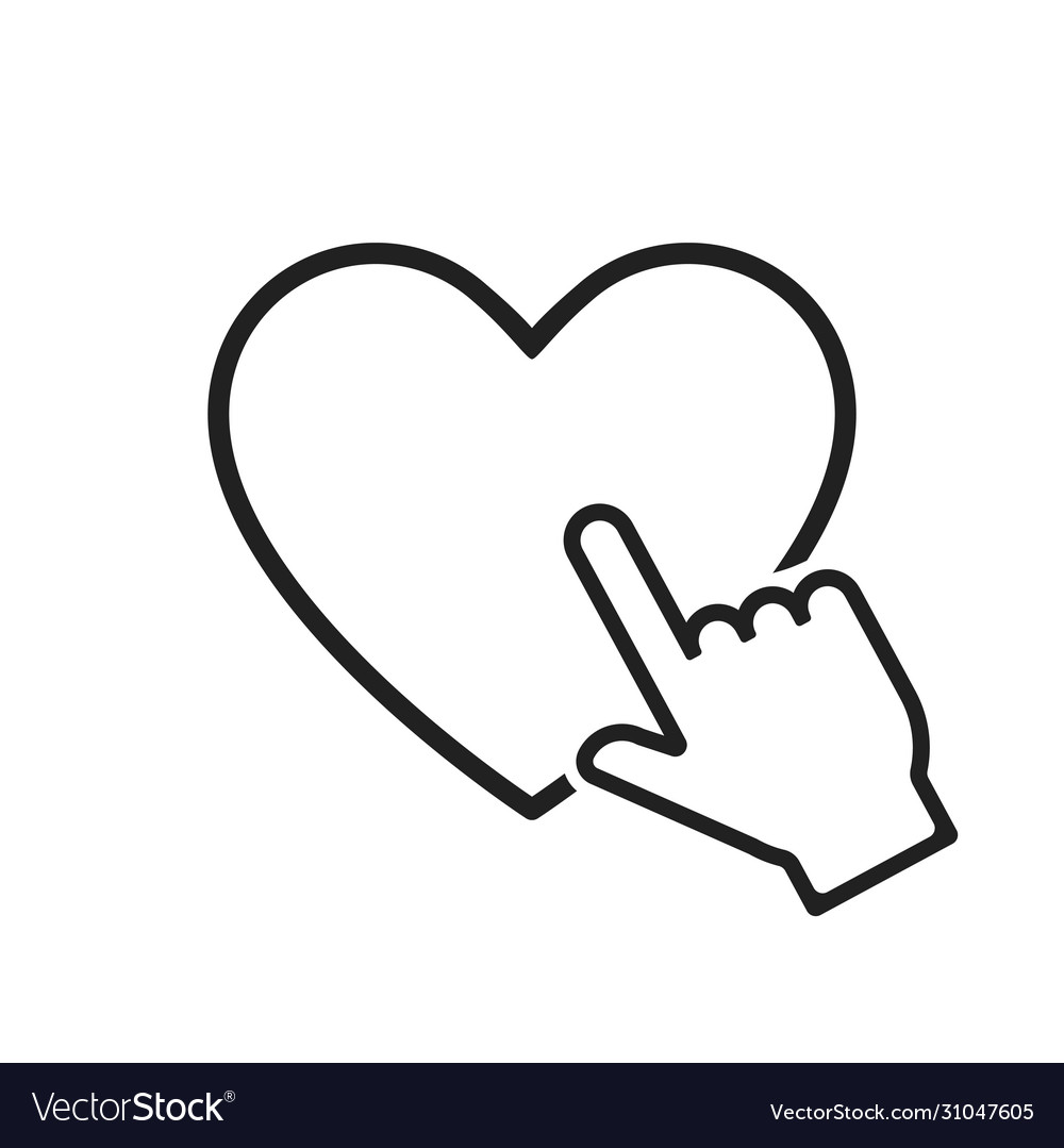 Hand Pointer on Heart Click Icon