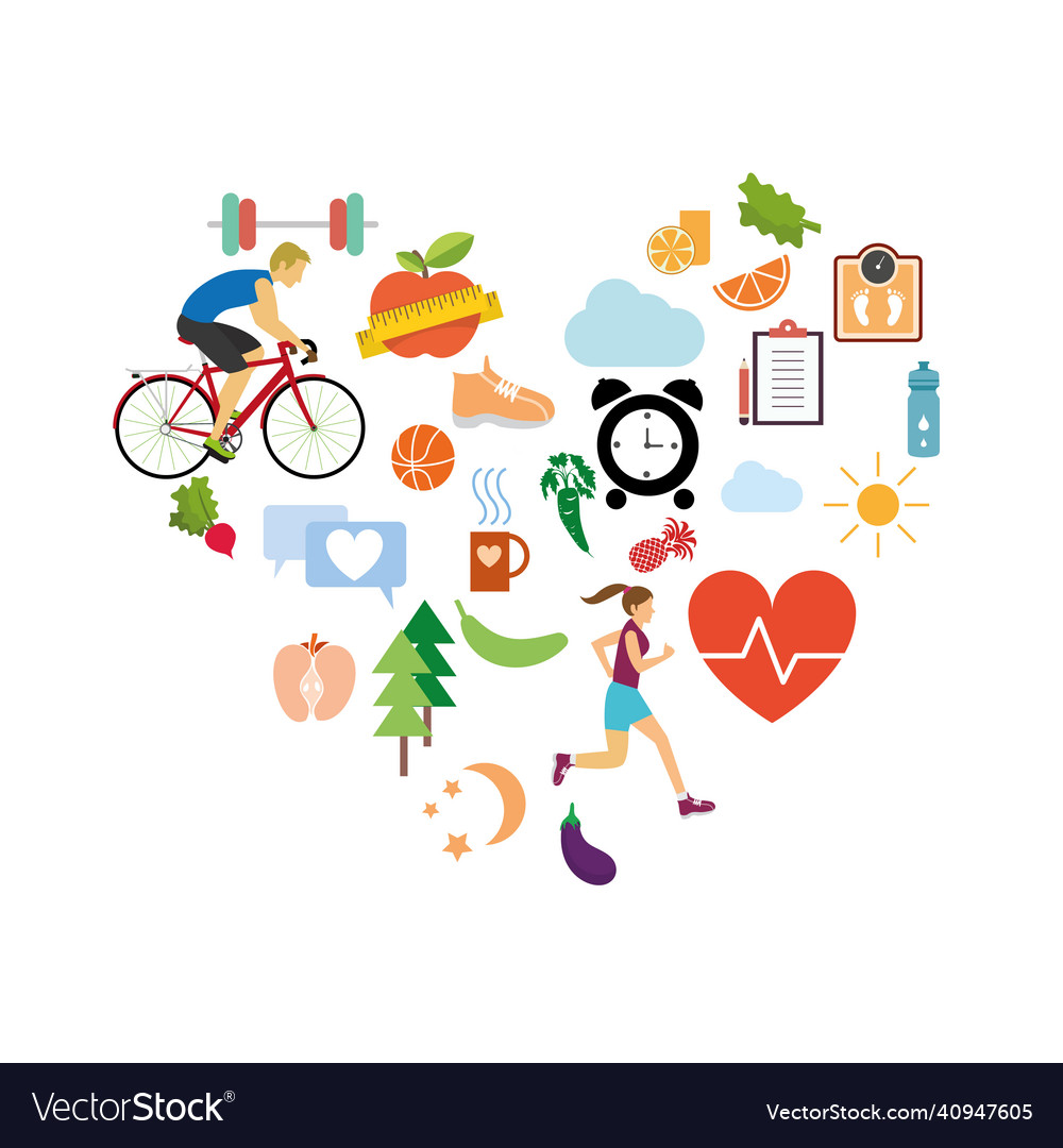 Healthy lifestyle Royalty Free Vector Image - VectorStock