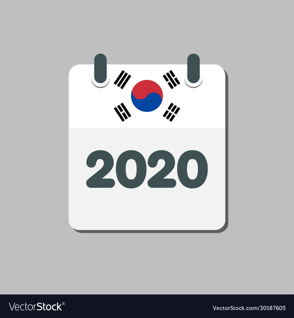 Icon calendar year 2020 in south korea