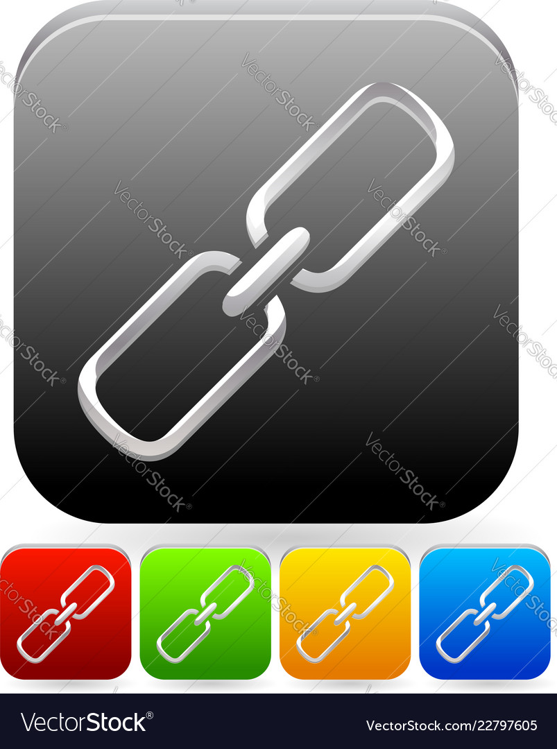 Icon with chain link symbol for connection vector image Icon with chain link symbol for connection