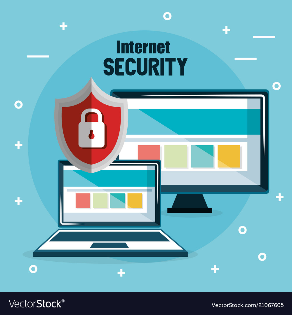 Internet security set icons vector image Internet security set icons