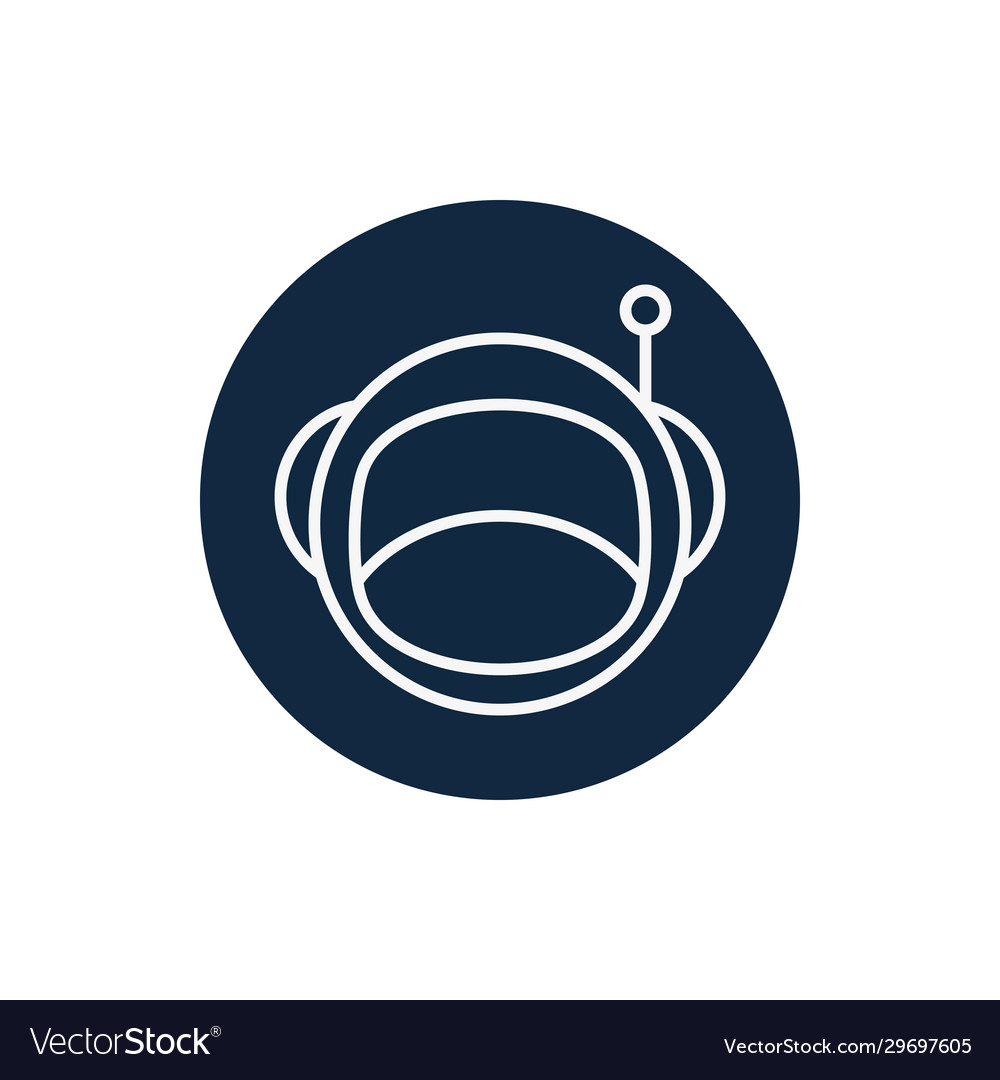 Isolated astronaut helmet line block style icon vector image Isolated astronaut helmet line block style icon