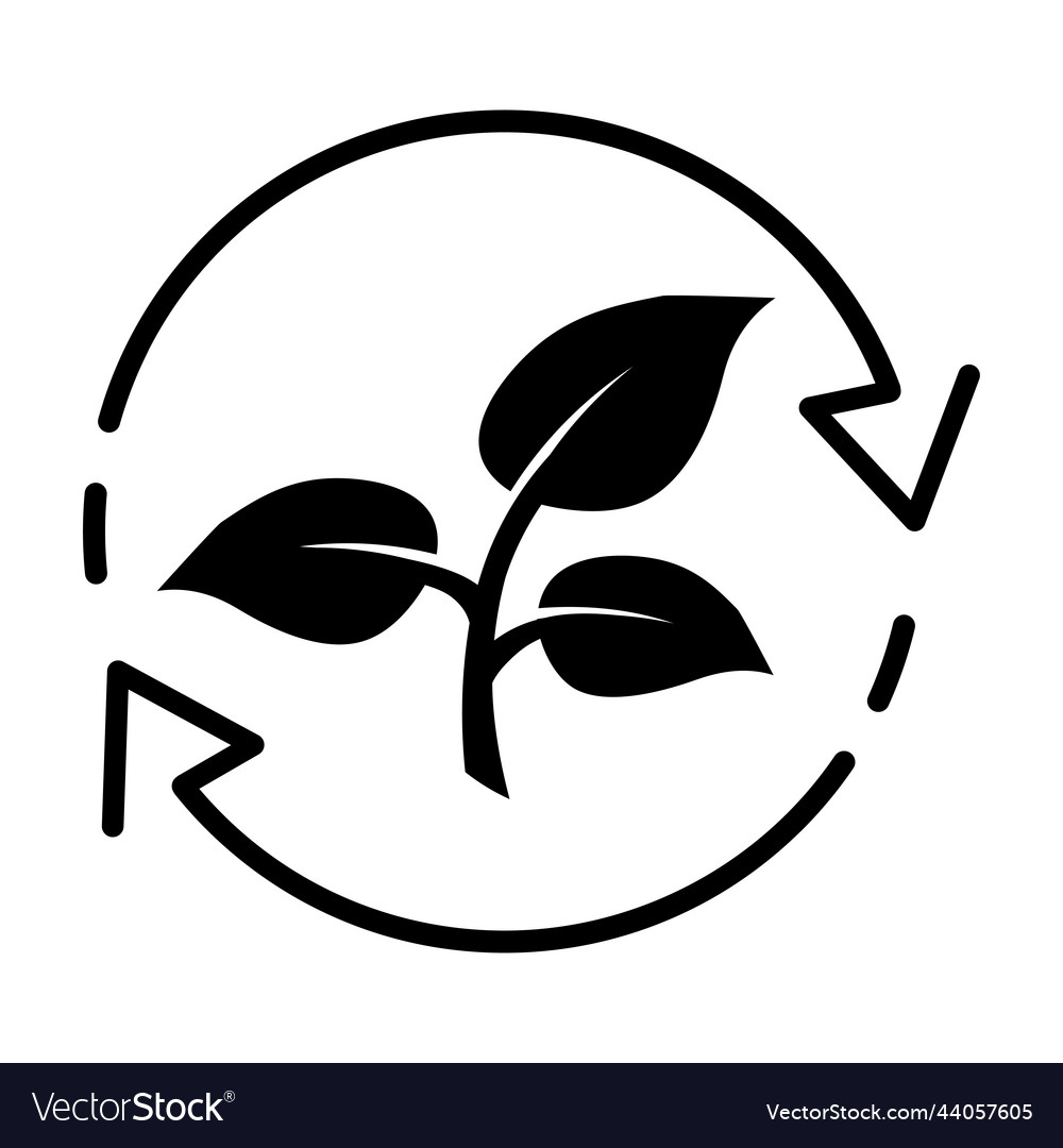 Organic recycle icon eco care symbol