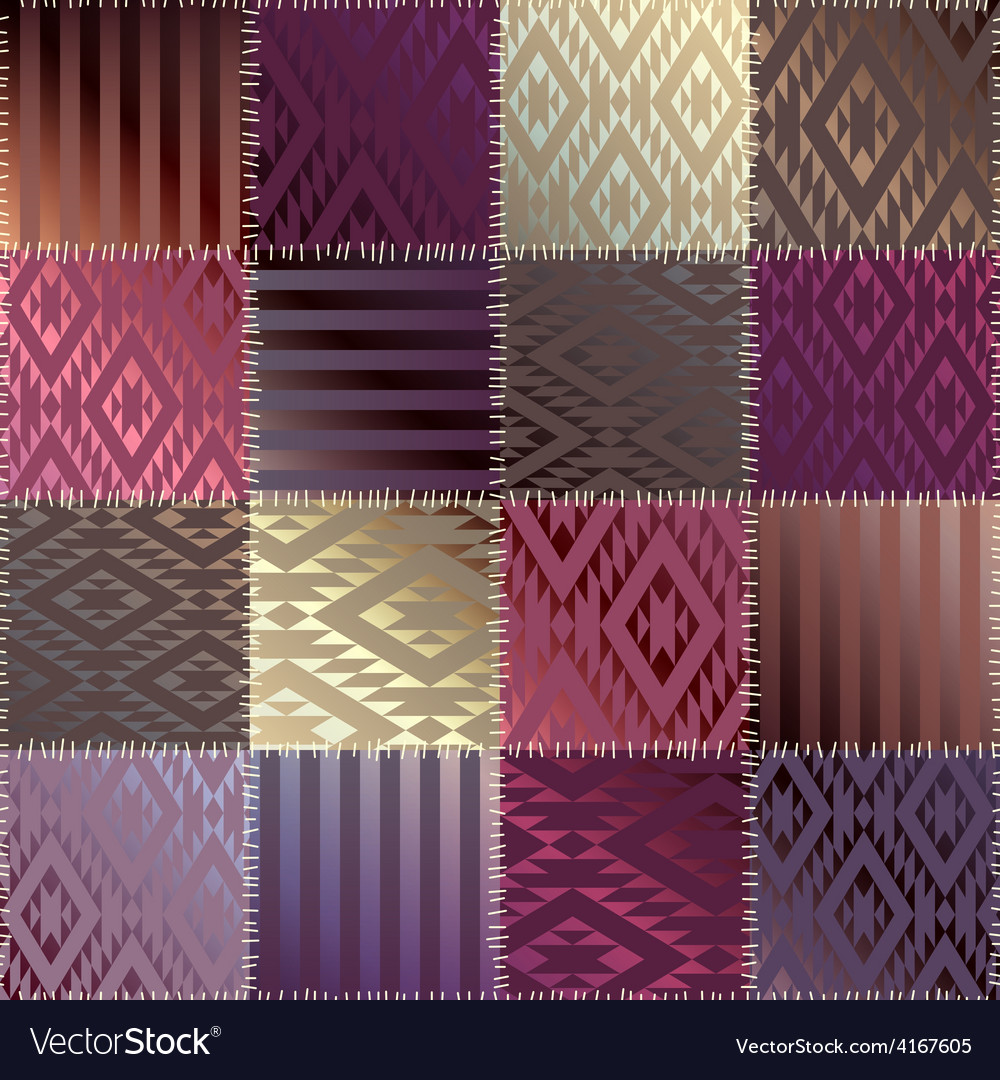 Patchwork of satin fabric