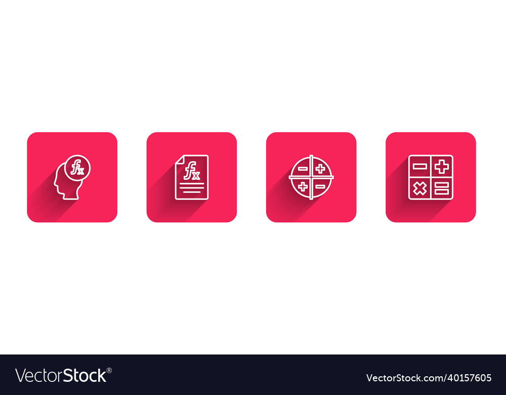 Set line function mathematical symbol xyz vector image Set line function mathematical symbol xyz