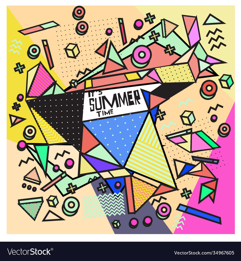Triangle geometric forms for summer design event vector image Triangle geometric forms for summer design event