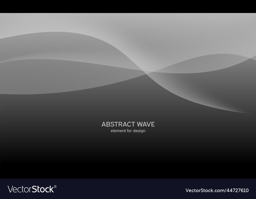 Abstract black background with smooth gray lines vector image Abstract black background with smooth gray lines