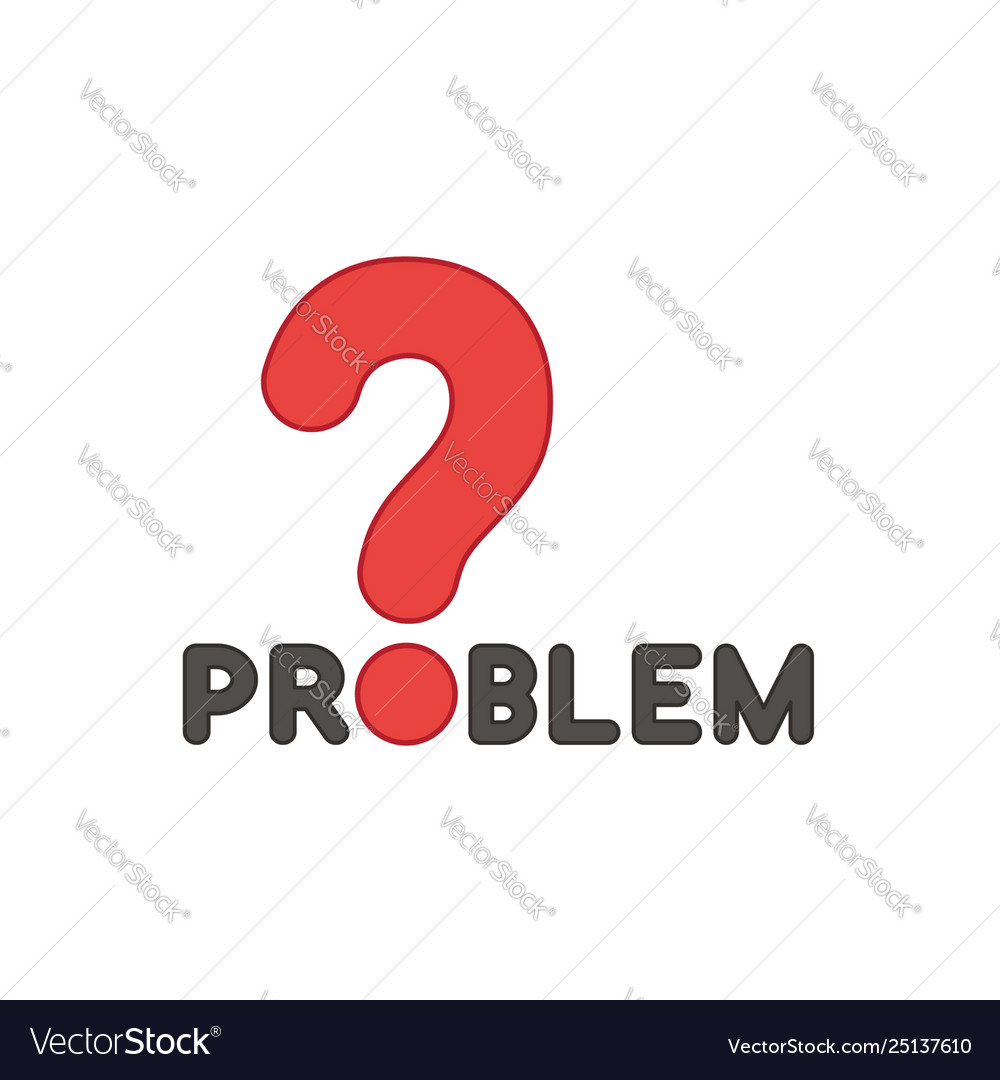 Flat design style concept problem text vector image Flat design style concept problem text