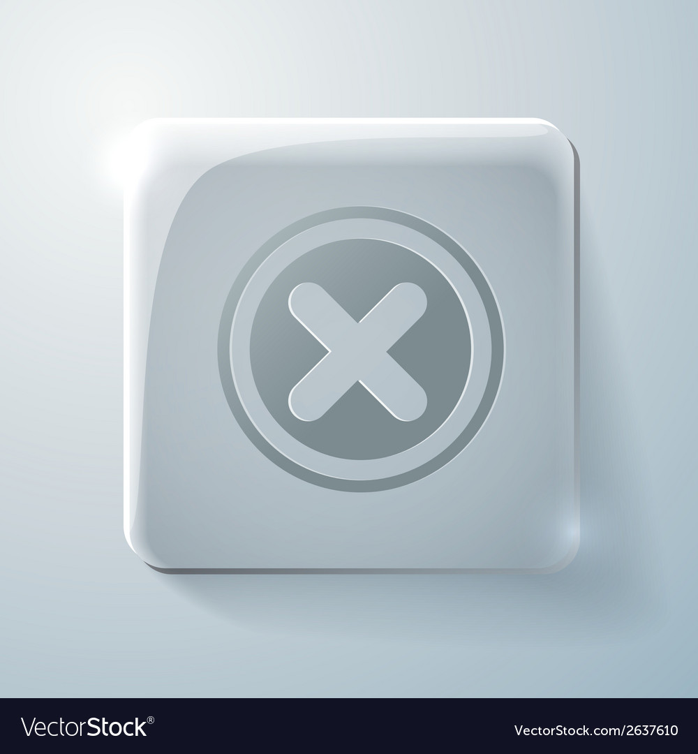 Glass square icon erase character