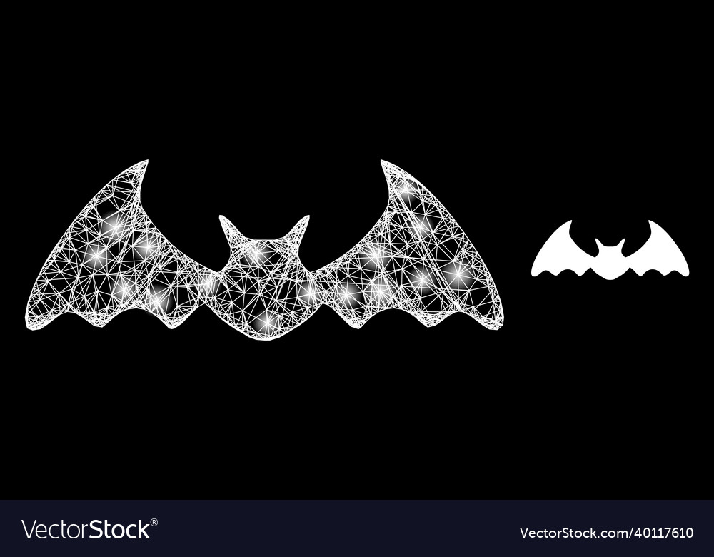 Glossy web bat mouse with color lightspots vector image Glossy web bat mouse with color lightspots