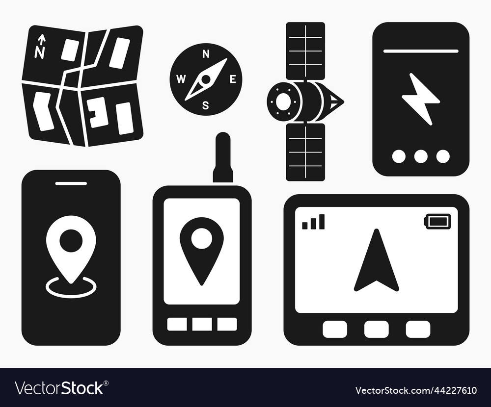 GPS Navigation System Icon Set