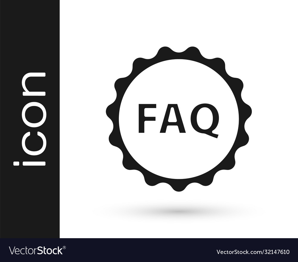 Grey label with text faq information icon isolated Vector Image Grey label with text faq information icon isolated
