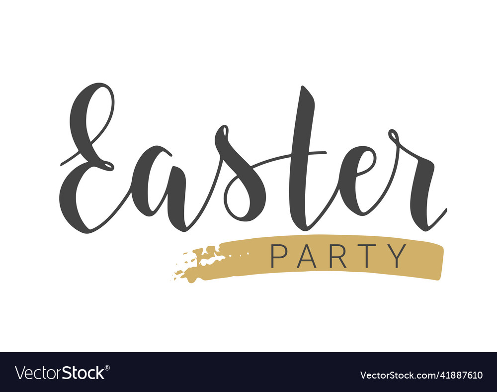 Handwritten lettering of easter party