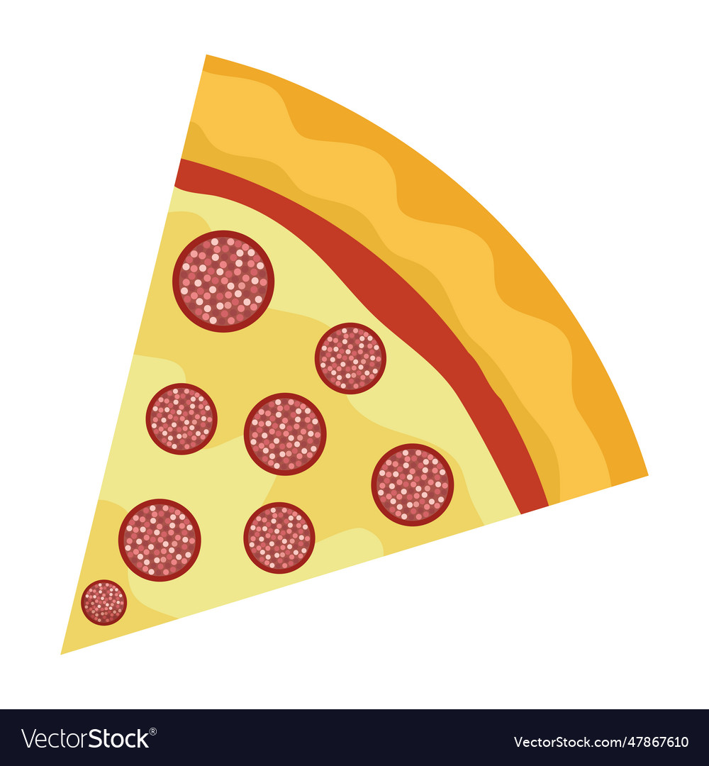 Isolated sketch of a slice pizza Royalty Free Vector Image