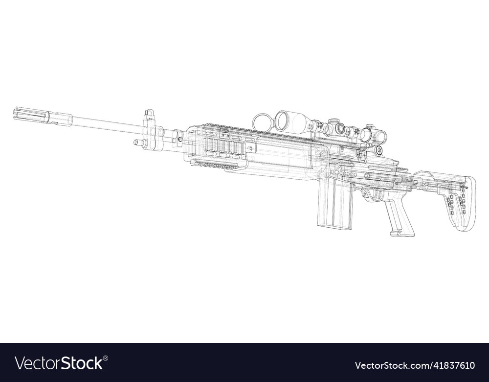 Machine gun rendering of 3d Royalty Free Vector Image