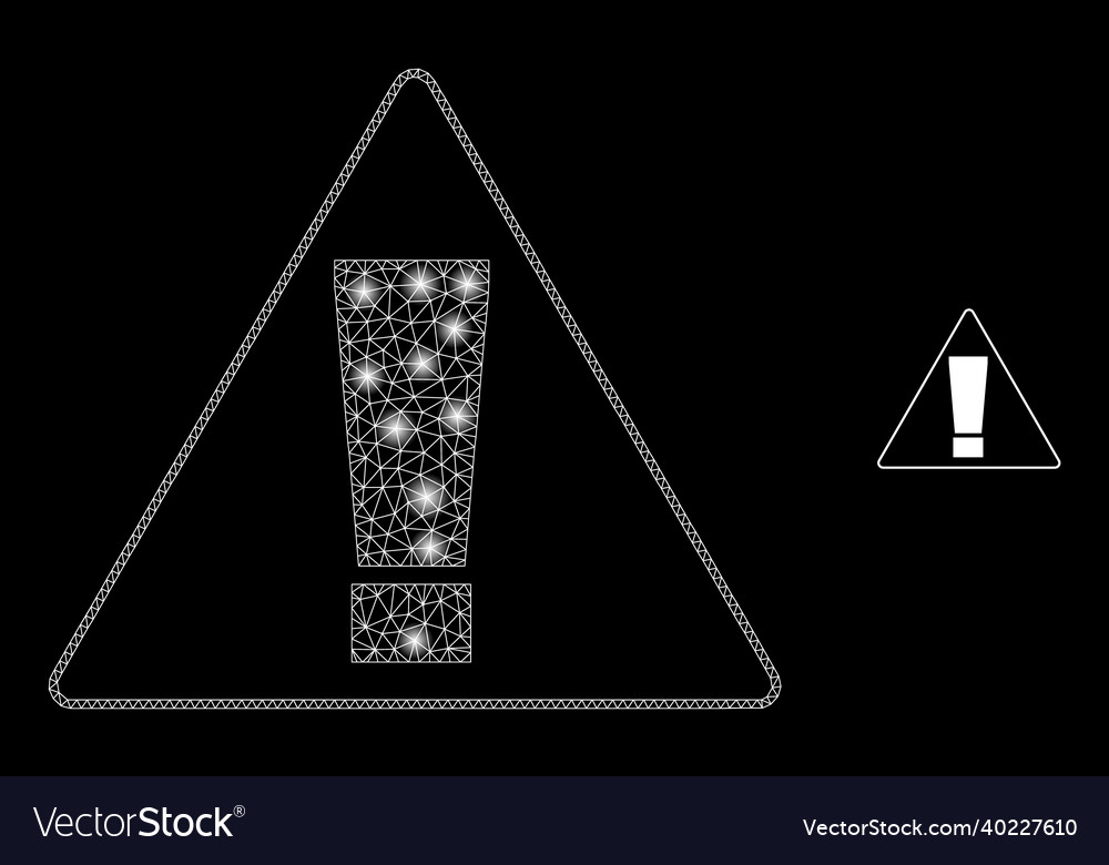 Mesh web warning with illumitated wire vector image Mesh web warning with illumitated wire