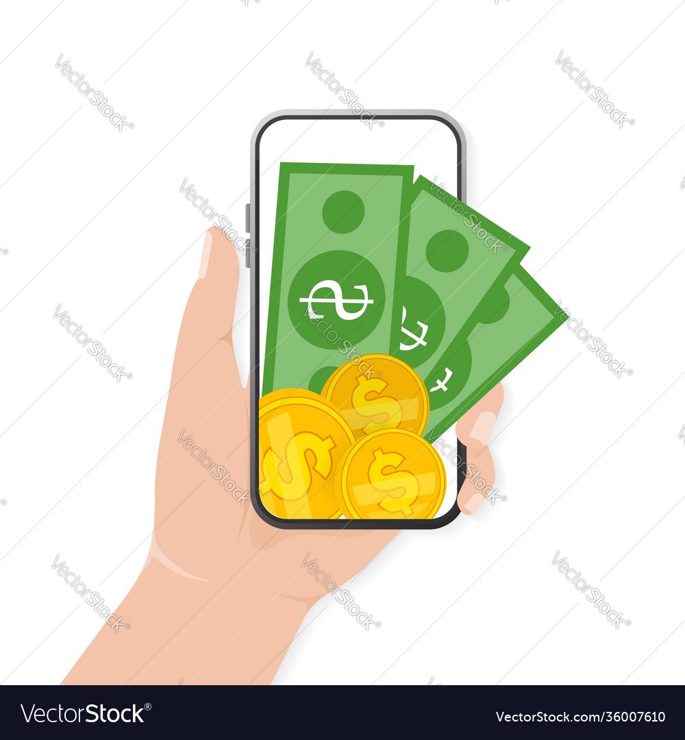 Mobile wallet internet banking app web design vector image Mobile wallet internet banking app web design