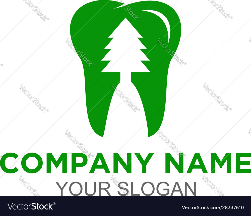 Pinien Dental Logo Design Lizenzfreies Vektorbild