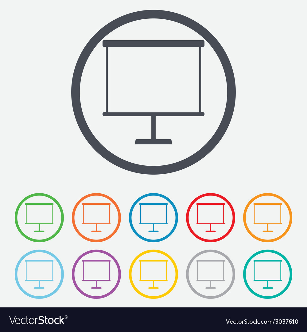 presentation billboard sign icon ppt symbol vector image