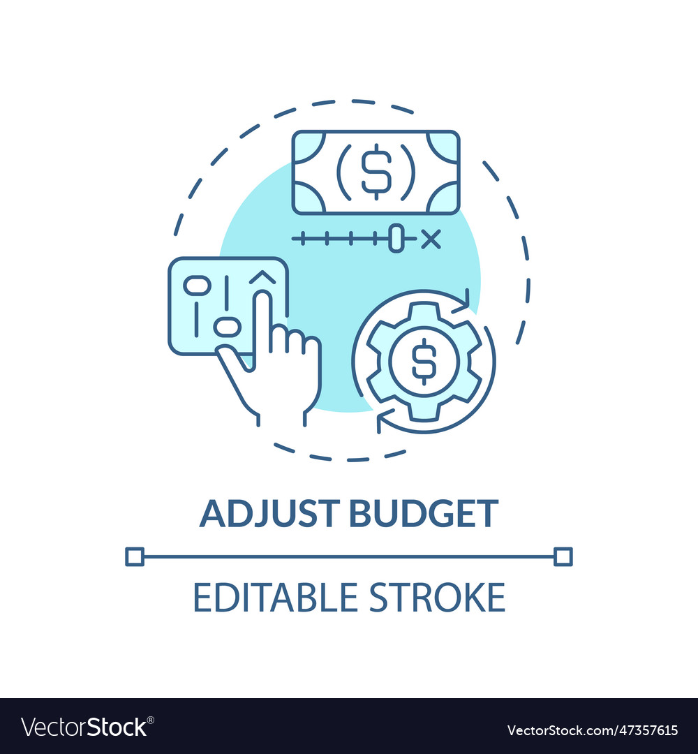 Adjust Budget Turquoise Concept Icon Royalty Free Vector 3804