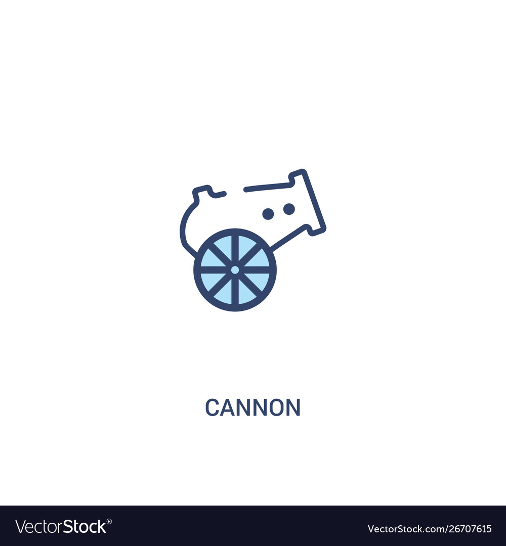 Cannon concept 2 colored icon simple line element vector image Cannon concept 2 colored icon simple line element