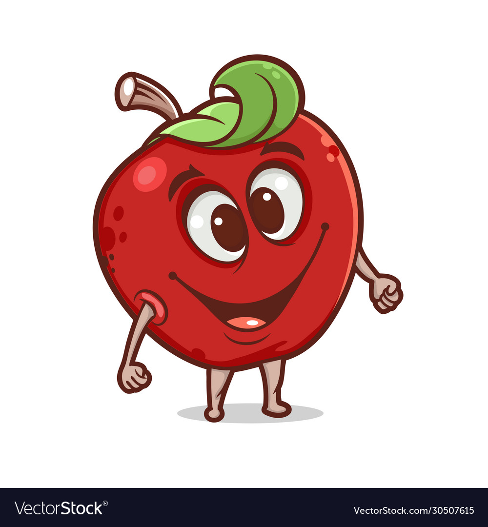 Cartoon apple Royalty Free Vector Image - VectorStock Cartoon apple Royalty Free Vector Image - VectorStock