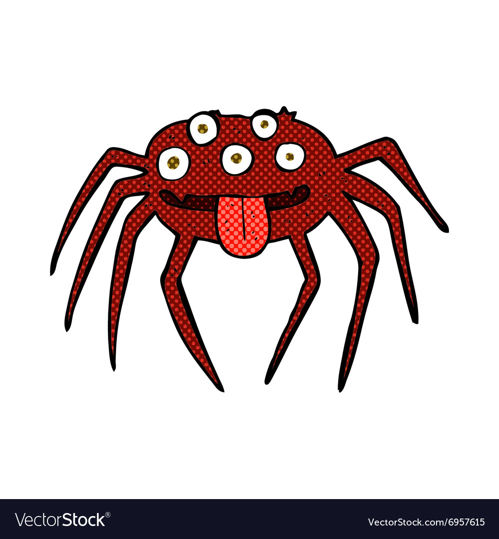 Comic cartoon gross halloween spider