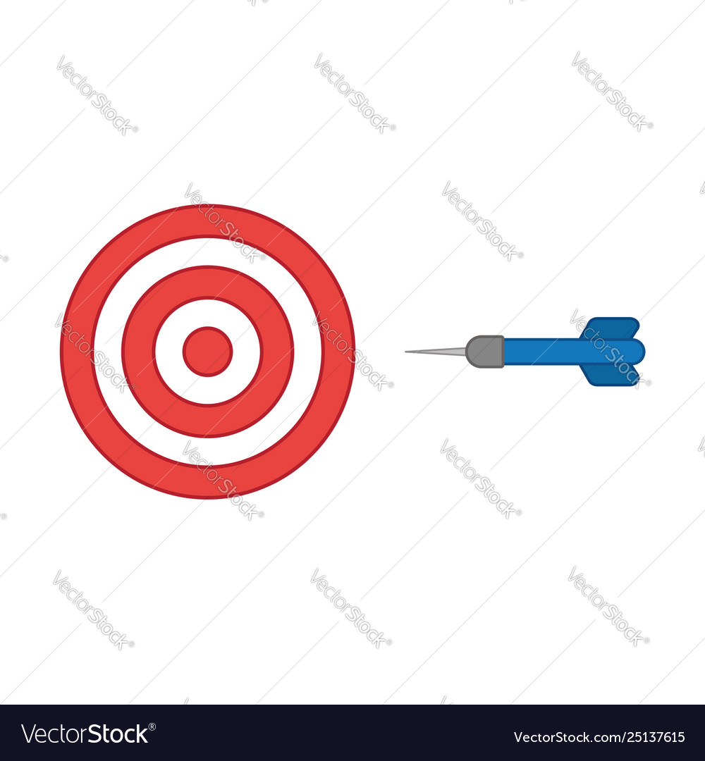 Flat design style concept bullseye with dart vector image Flat design style concept bullseye with dart