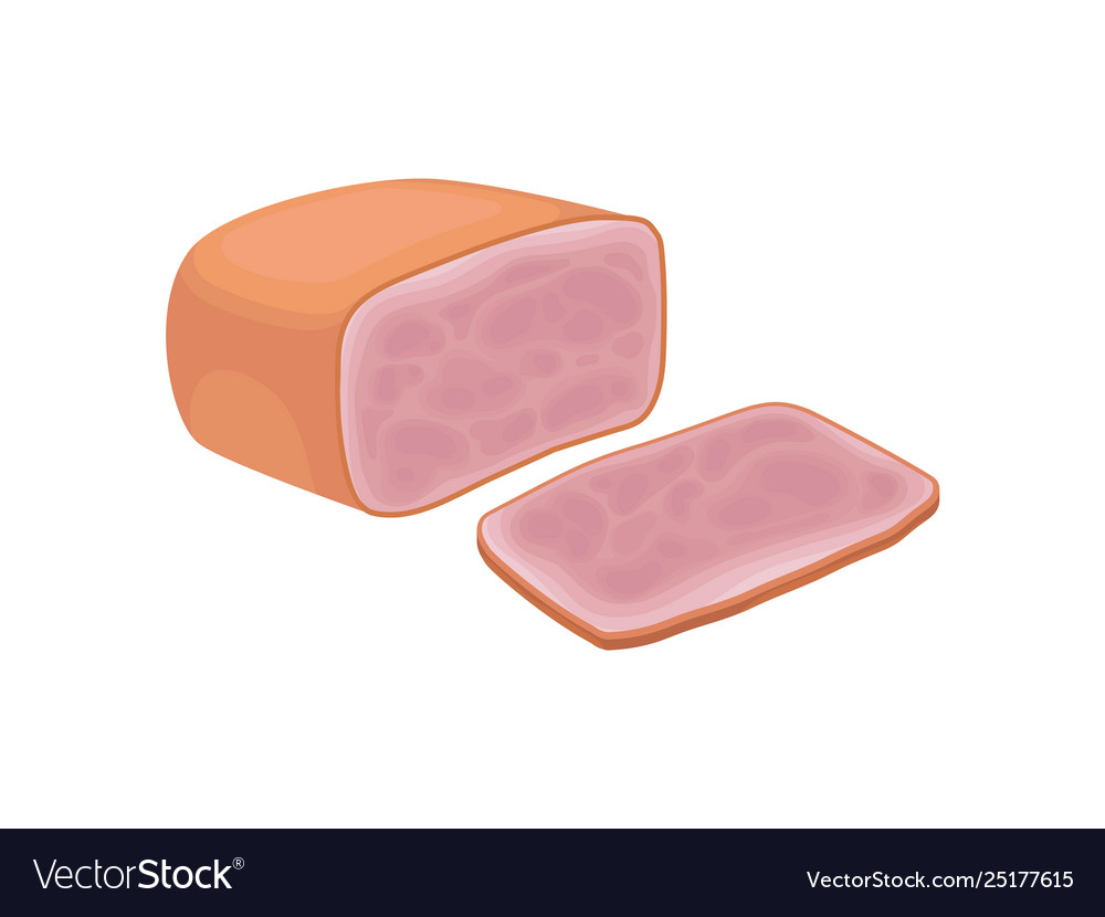 Fresh ham part lies next to a large piece