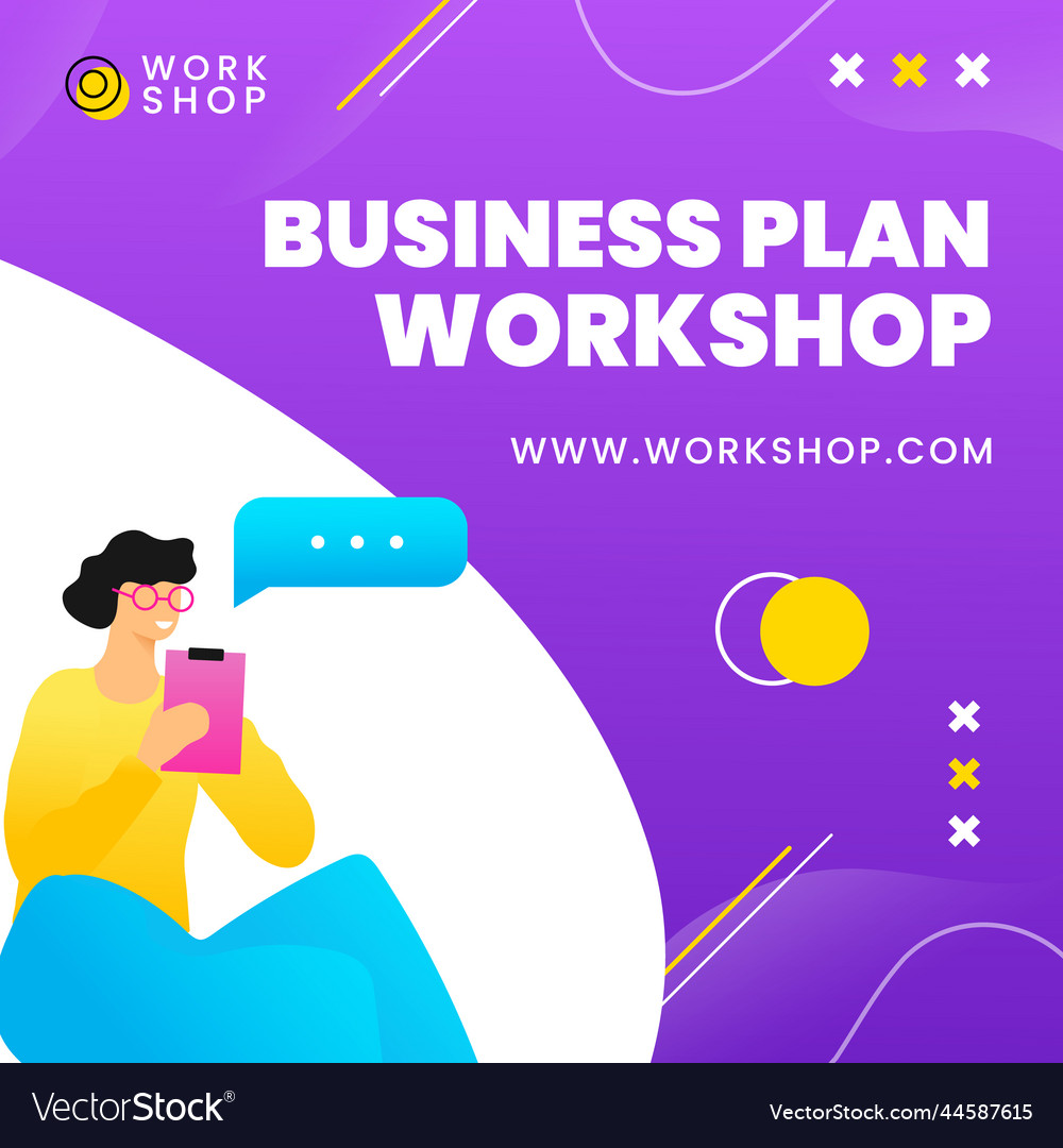 Gradient business workshop posts vector image Gradient business workshop posts