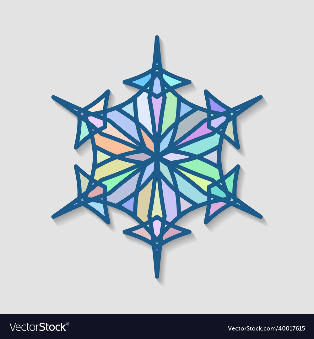 Mosaic snowflake icon consisting of multicolored Vector Image Mosaic snowflake icon consisting of multicolored