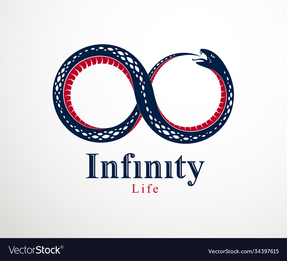 Ouroboros snake in a shape infinity symbol Vector Image