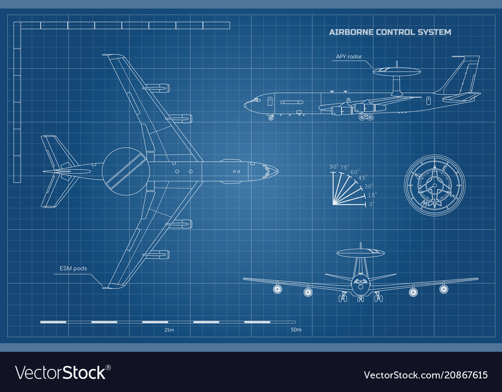 Outline Blueprint Military Aircraft Royalty Free Vector | My XXX Hot Girl