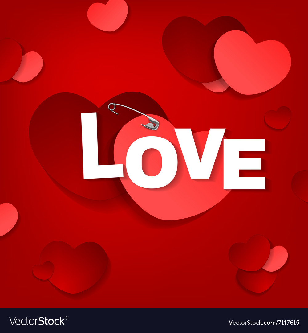 Pinned Hearts Royalty Free Vector Image - Vectorstock