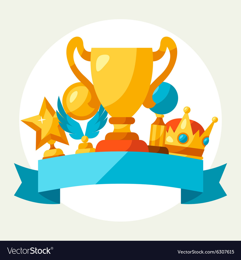 Sport or business background with award and trophy