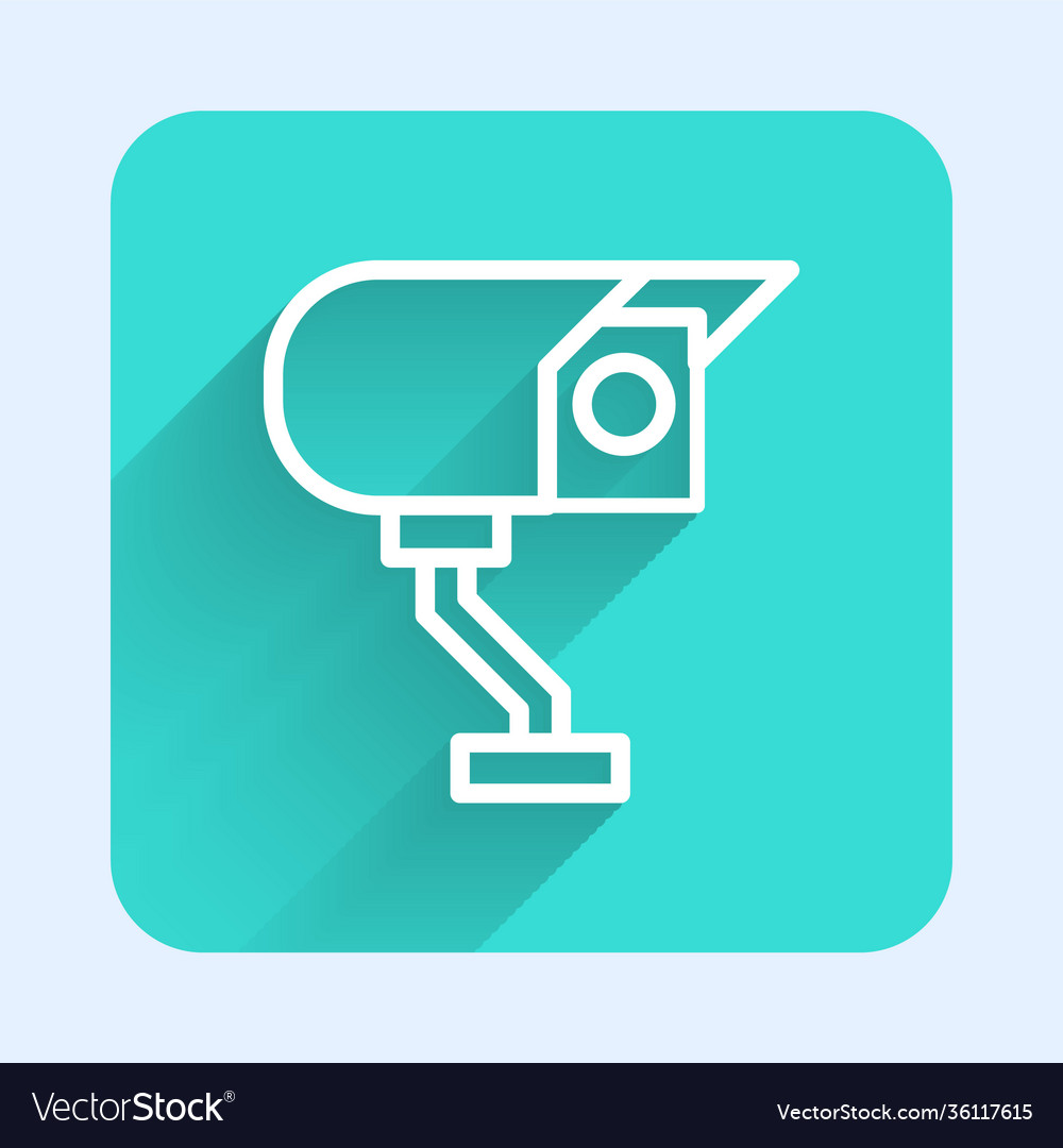 White line security camera icon isolated with long Vector Image White line security camera icon isolated with long