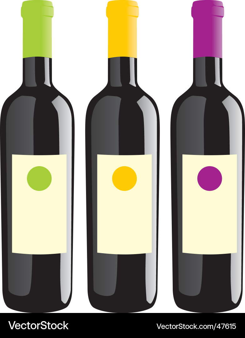 Wine bottles set Royalty Free Vector Image - VectorStock