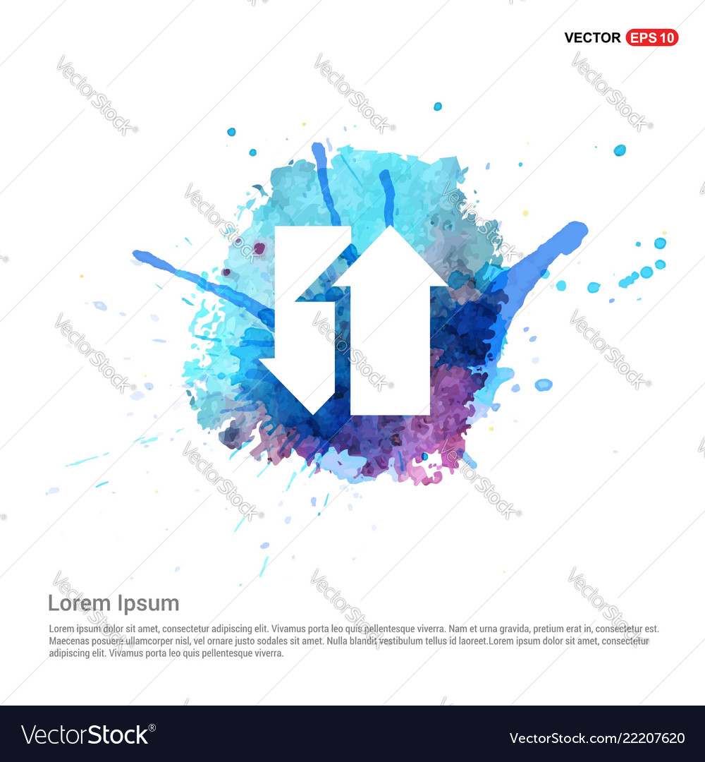 2 side arrow icon - watercolor background vector image 2 side arrow icon - watercolor background