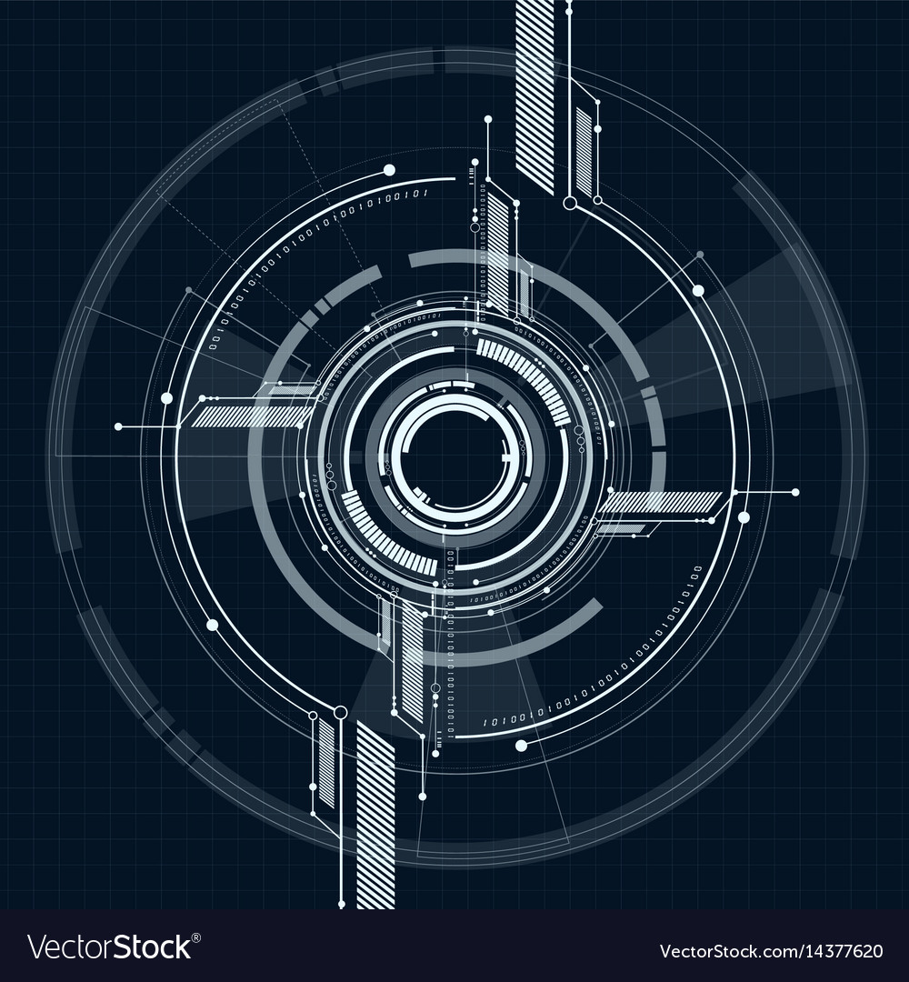 Abstract technological interface on grid style