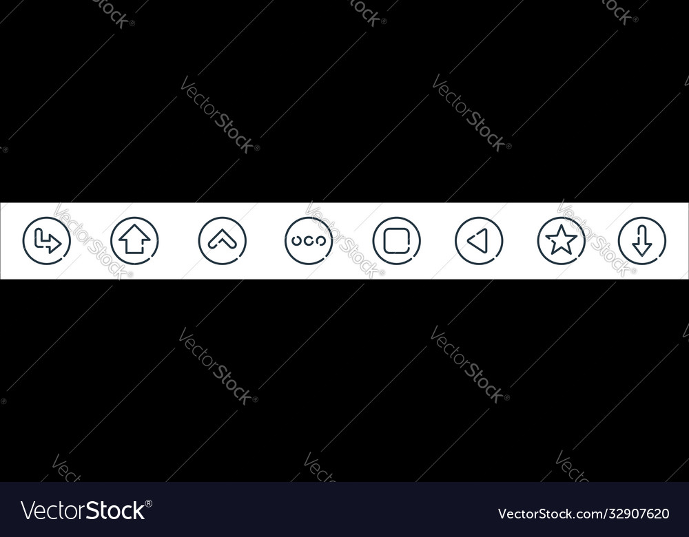 Arrow line icons linear set quality vector image Arrow line icons linear set quality