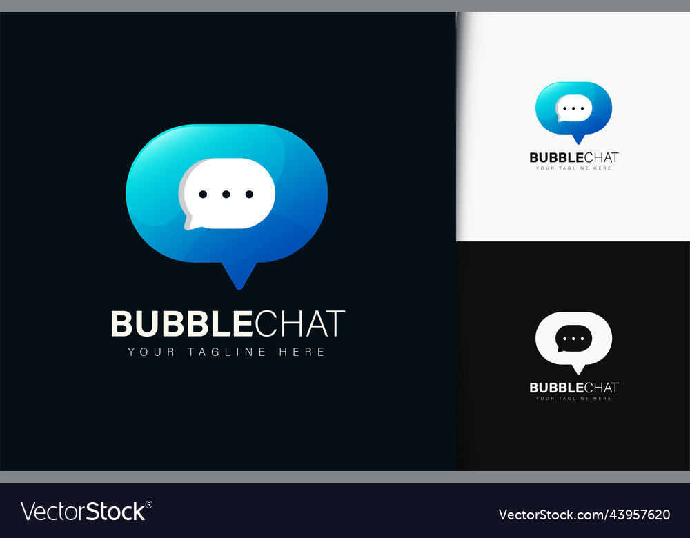 Bubble chat logo design with gradient Vector Image Bubble chat logo design with gradient