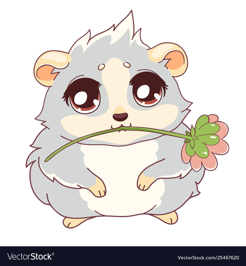 Cavy with a flower - emoticons icon gift